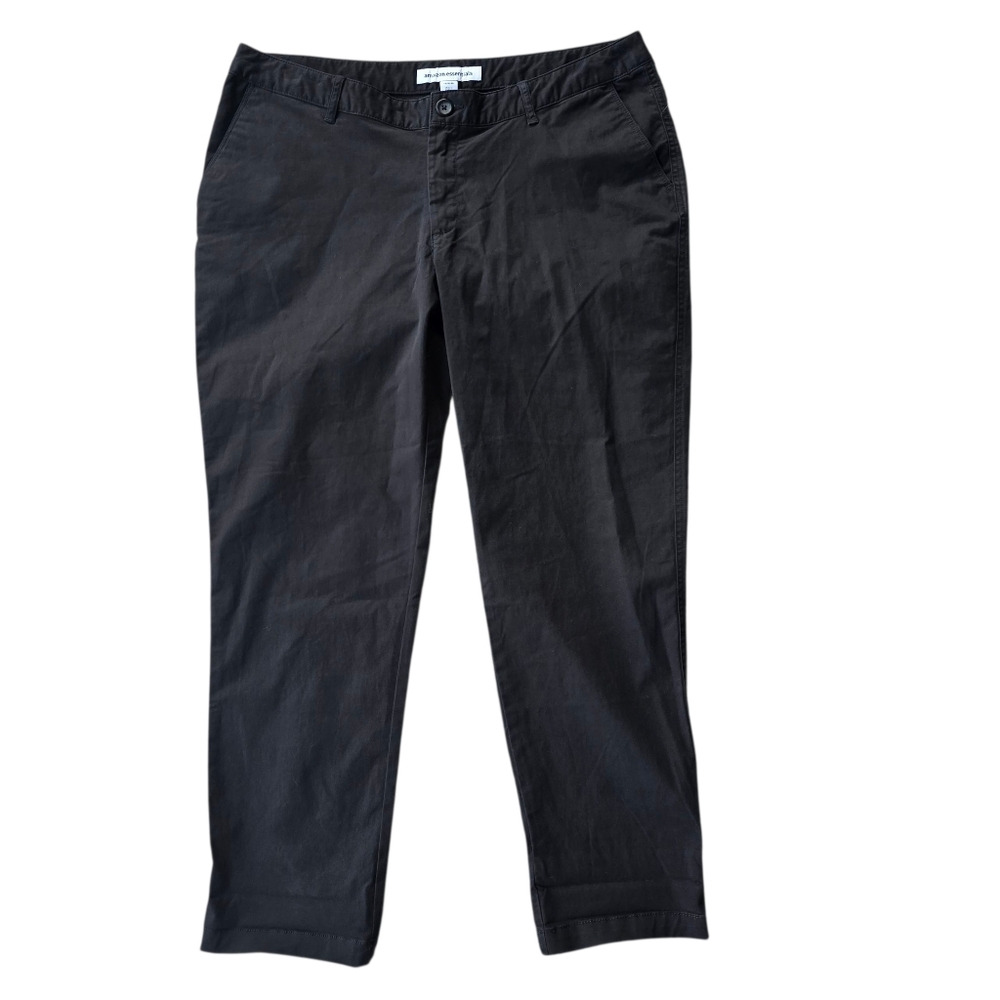Amazon Essentials Black Cotton Blend Capri Pants Size 14 NWOT